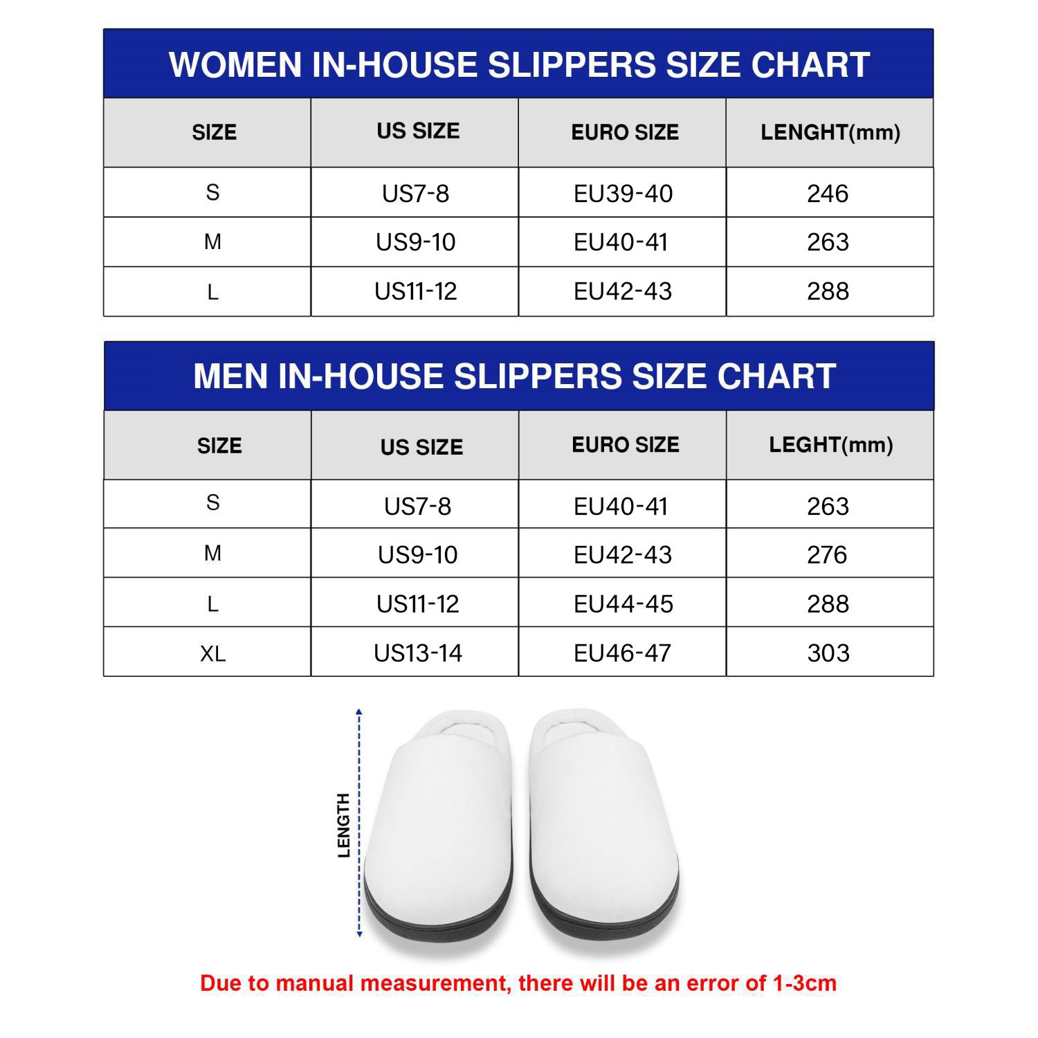 Size Chart Slippers