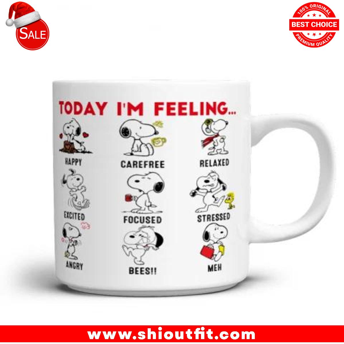 Snoopy Today I'm Feeling Happy Carefree Mug