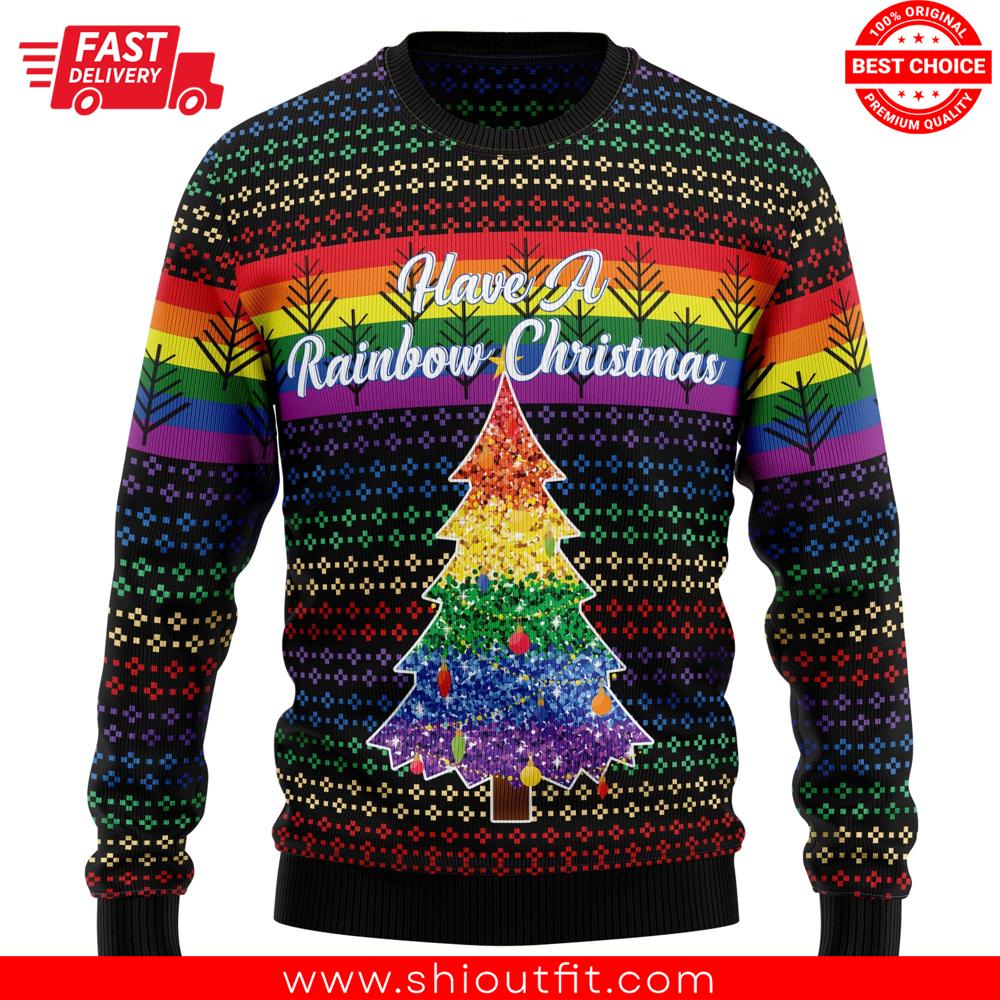 LGBT Have A Rainbow Christmas Ugly Christmas Sweater