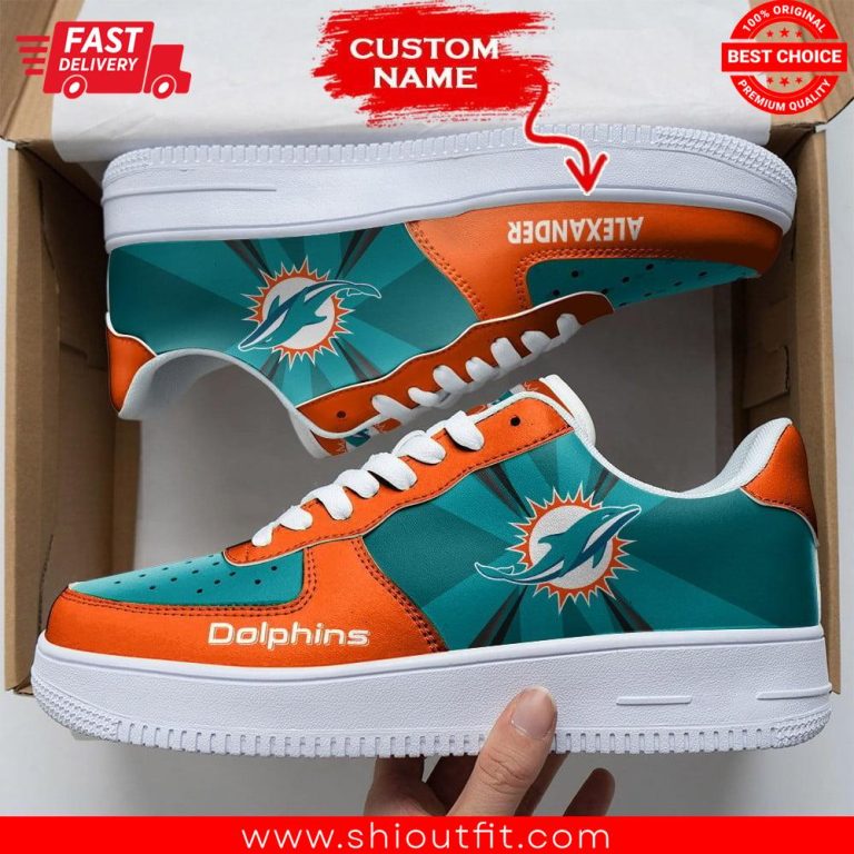 Personalize Nfl Miami Dolphins Air Force 1 Sneakers