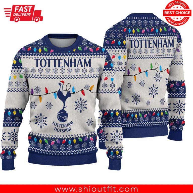 Tottenham Hotspur Christmas Light Ugly Sweater