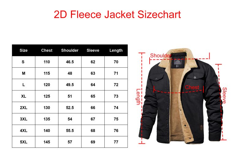 Size Chart Fleece Jacket
