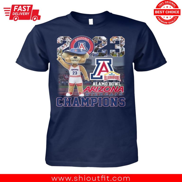 Alamo Bowl Arizona Wildcats Champions 2023 Navy Shirt