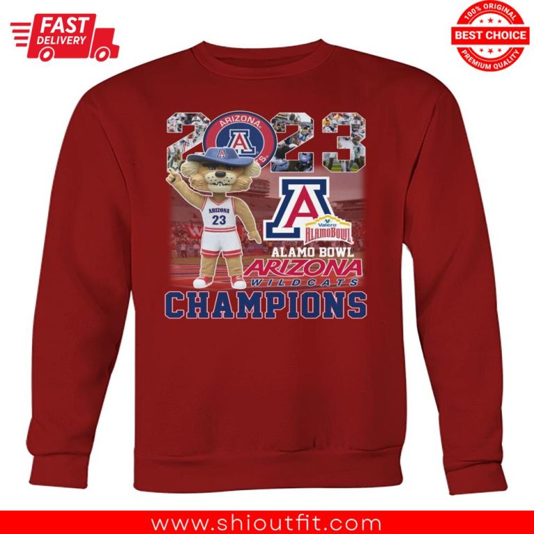 Alamo Bowl Arizona Wildcats Champions 2023 Red Sweatshirt