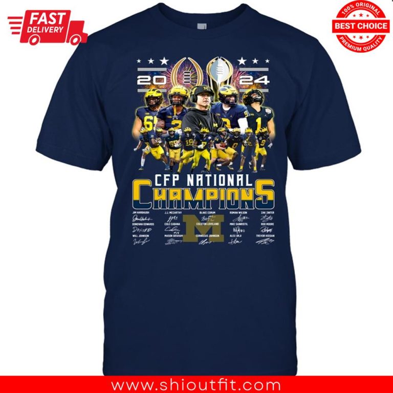 Michigan Shirt CFP National Champions Signature