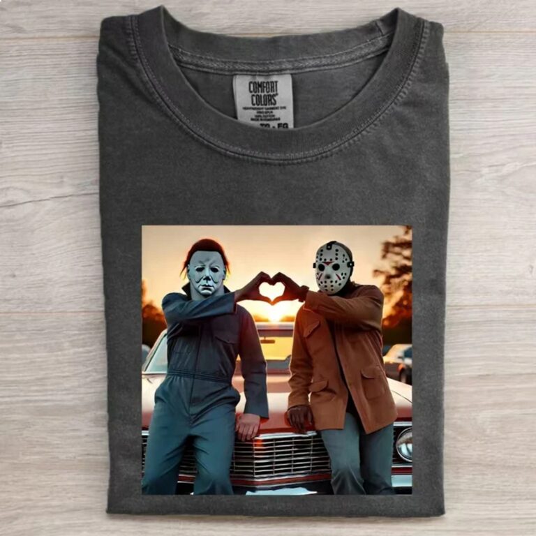 Jason And Michael Halloween Heart Hands Shirt