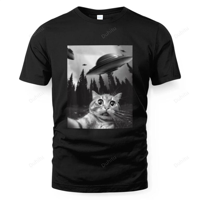 Cat With UFOs Shirt