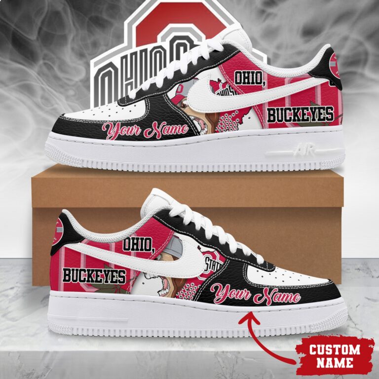 Custom Name Ohio Buckeyes Air Force 1 Sneakers