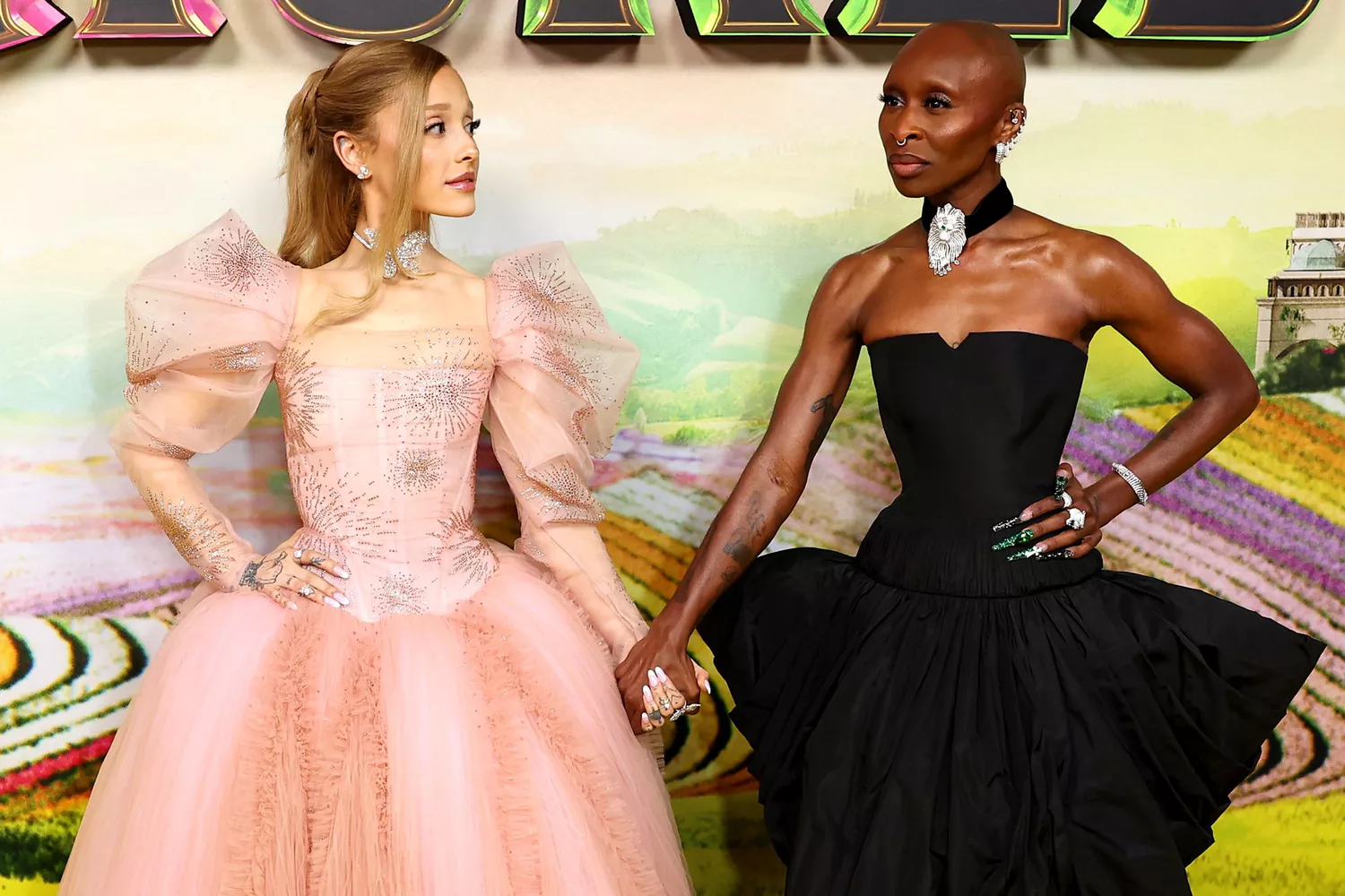 Ariana Grande and Cynthia Erivo at the 'Wicked' premiere