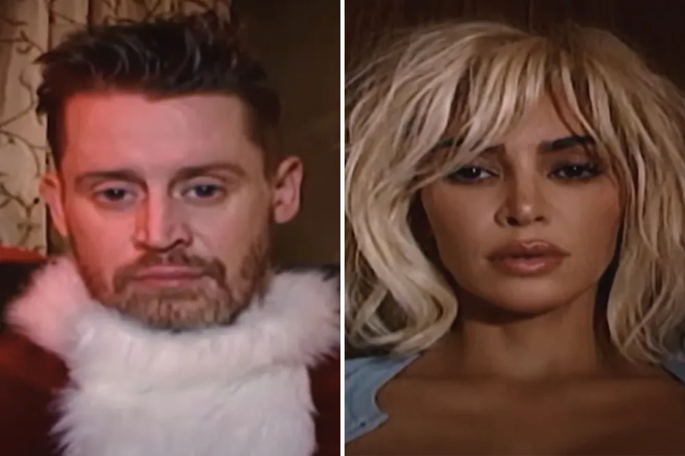 Macaulay Culkin Is Santa in Kim Kardashian's Creepy 'Santa Baby' Video