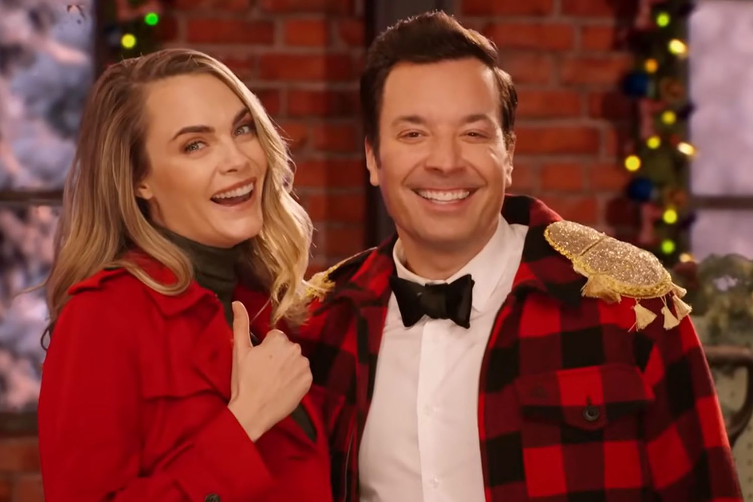 Watch Jimmy Fallon, Cara Delevingne spoof Hallmark Christmas movies