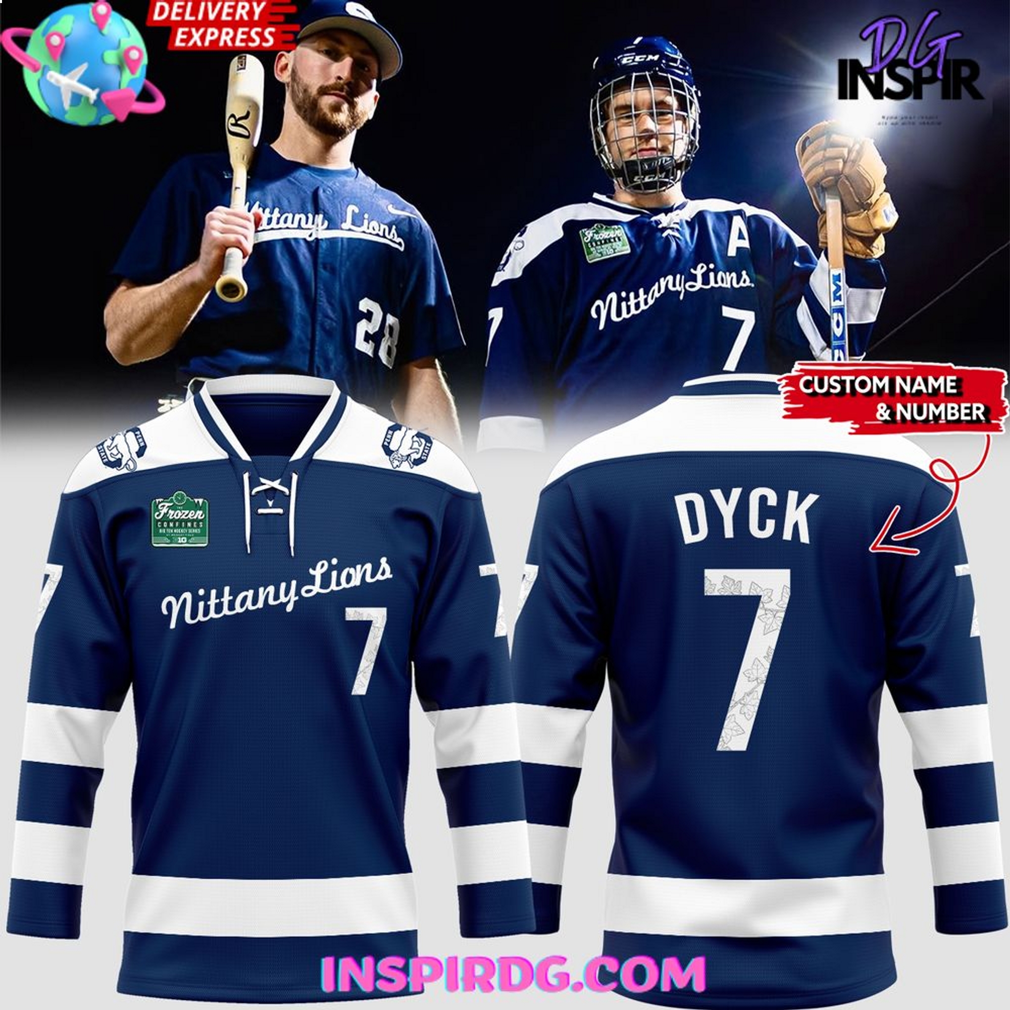 Personalized Penn State Nittany Lions Frozen Confines Hockey Jersey