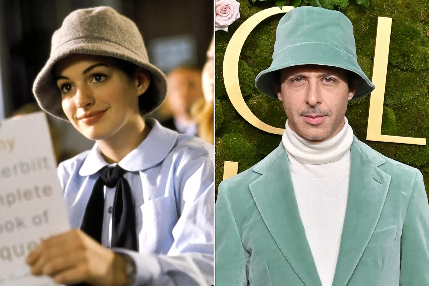 Anne Hathaway in 'Princess Diaries' and Jeremy Strong at the Golden Globes