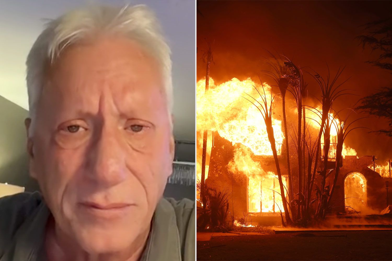 James Woods breaks down crying after L.A. home burns in wildfires